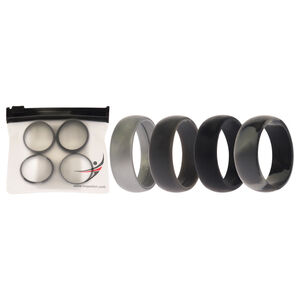 Silicone Wedding Ring - Black-Camo by ROQ for Men - 4 x 14 mm Ring